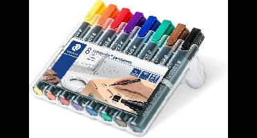 STAEDTLER Lumocolor permanent marker beitelpunt - box 8 st