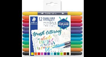 STAEDTLER Design Journey - Brush letter pen duo met (penseel)punt - set 12