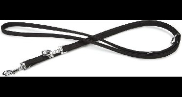 Beeztees leren dressuurlijn Buffalo. Zwart. 200 cm x 14 mm.