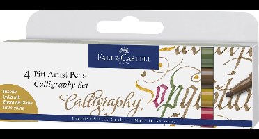Faber-Castell kalligrafie pen - tekenstift - Pitt Artist Pen - kalligrafie set - 4-delig - FC-167505