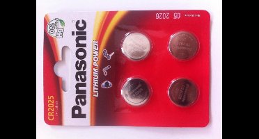 Panasonic - CR2025 Lithium Batterij - 4 Stuks - 3V - Hoge Energiedichtheid