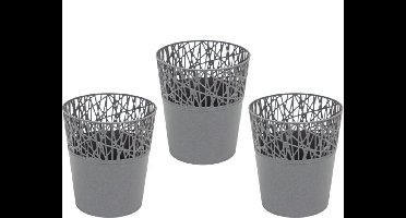 Bloempot Binnen Rond City 14cm GRAPHITE Prosperplast / 3 STUKS ! /