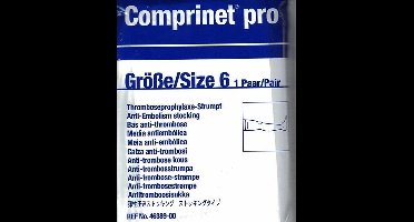 Anti-trombose beenkous 'Comprinet Pro', Maat 6: kuitomvang(maat L): 38-46 cm beenlengte(maat L): 80-97 cm, Wit, per paar