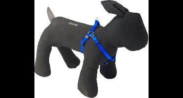 Nylon bh-tuig voor hond ruit Blauw 10 mmx35-45 cm