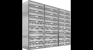 brievenbus 27 personen adressen inbouw RVS