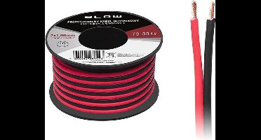 Luidsprekerkabel 2 x 1.00 mm zwart/rood op rol 10 meter