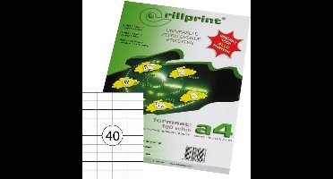 Etiketten Rillprint, Rillstab, 89103, 52,5x29,7mm, 40 op een vel