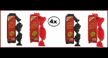 4x Crepe guirlande brandveilig zwart en rood 24m