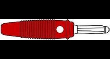 HQ MATING CONNECTOR 4mm WITH TRANSVERSE HOLE AND SCREW / RED (BULA 20K) (HM1410A)