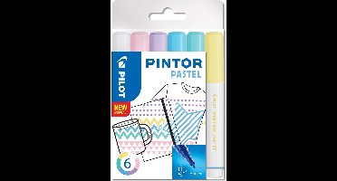 Pilot Pintor Pastel Verfstiften Set - Pastel Set - Extra Fijne marker met 2,3mm punt - Inkt op waterbasis - Dekt op elk oppervlak, zelfs de donkerste - Teken, kleur, versier, markeer, schrijf, kalligrafeer…