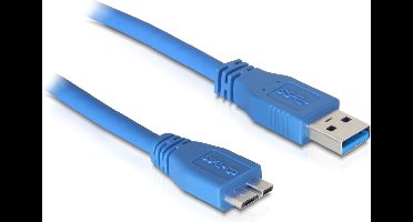 Delock USB-kabel USB 3.2 Gen1 (USB 3.0 / USB 3.1 Gen1) USB-A stekker, USB-micro-B 3.0 stekker 5.00 m Blauw Vergulde ste