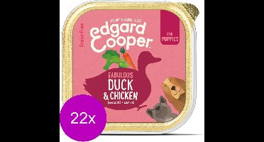 Edgard & Cooper Kuipje Duck Chicken Puppy - Hondenvoer - 22 x Eend Kip Broccoli 150 g Graanvrij