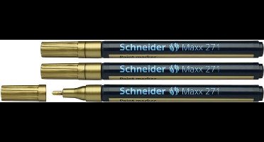 Schneider lakmarker - Maxx 271 - 1-2 mm - goud - 3 stuks - S-127153-3
