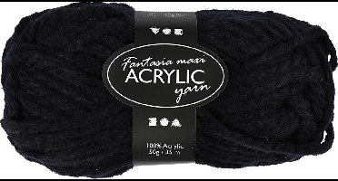 Zwart maxi acryl garen 35 meter