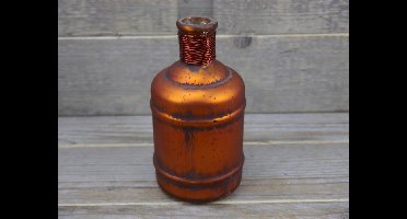 SENSE Decoratieve fles vaas met opdruk - Vintage stijl vaas - Vaas koper antiek - *** 2 STUKS***