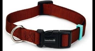 Nylon halsband Uni lichtbruin 20-30x10