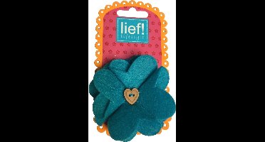 Grote bloem haarelastiek Vilt Blauw - Lief Lifestyle