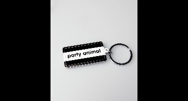 Paper Dreams Sleutelhanger Party Animal 13,5 X 4,5 Cm Zwart/wit