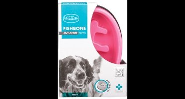 M-Pets Voerbak Slowfeeder Ovaal met visgraat, Roze , 27 cm