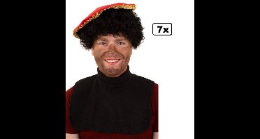 7x Piet col zwart - Pieten col Sinterklaas feest pieten kraag