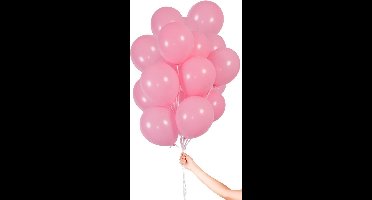 Lichtroze Ballonnen met Lint 23cm - 30 stuks