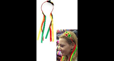 Diadeem bloemetjes rood/geel/groen