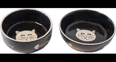 Eetbak Zwart Poes Met Graat 11cm