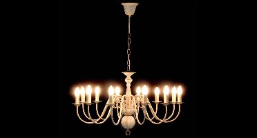 vidaXL - Kroonluchter - 12xE14 - antiekwit