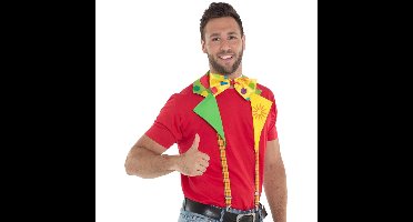 Folat - Clown set - Bretels - Met kraag & losse strik