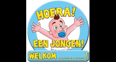 Huldeschild HOERA 'N JONGEN 50x50 cm