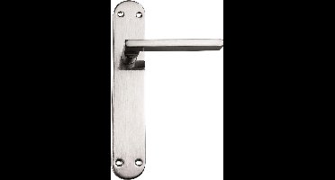 Chrome Deurkruk met lange schild - Complete set