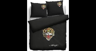 Ed Hardy Dekbedovertrek Tiger Open Mouth - Eenpersoons - 140x200/220 cm - Black