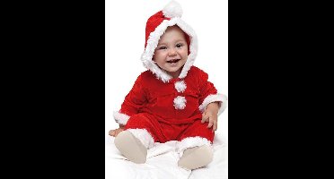 Witbaard Kostuum Kerstbaby Polyester Rood/wit Mt 1-2 Jaar