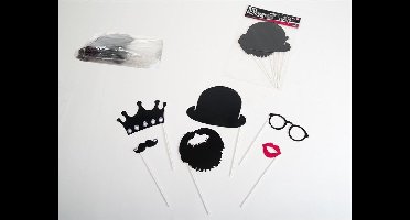 Gerimport Photobooth Decoraties Karton Zwart 6-delig