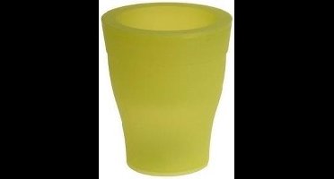 Bloempot met led • groen/geel • 17 cm.