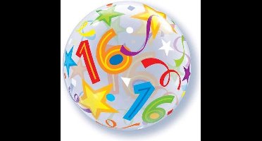 Qualatex - Folieballon - Bubbles - 16 Jaar - Zonder vulling - 56cm