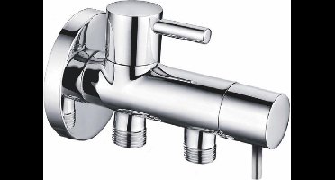 Sanifun Dubbele Hoekstopkraan Riko – 1/2 x 3/8 x 3/8