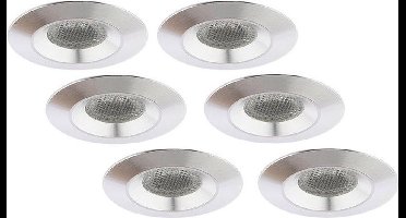 Groenovatie Inbouwspot LED - 3W - Rond - Waterdicht IP54 - Dimbaar - 6-Pack - Aluminium