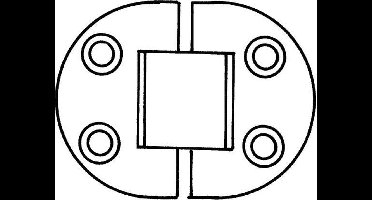 Talamex Scharnier 76x38x1.5 Mm Grijs