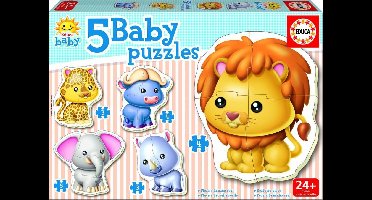 Educa puzzel jungledieren karton 19 stukjes kleurrijk speelgoed.