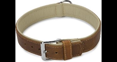 Beeztees Comfort - Halsband Hond - Leer - Bruin - 65 cm x 40 mm