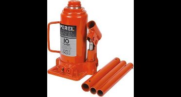 Perel Hydraulische potkrik, voor auto, vrachtwagen, bestelwagen, 10 ton, staal, oranje