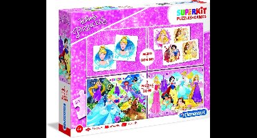Clementoni - Super kit puzzel en spellen 4in1 - Disney Princess, puzzels kinderen