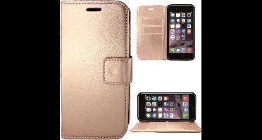 Hoesje geschikt voor Apple iPhone 6/6s Hoesje Kunstlederen Bookcase met Siliconen TPU Telefoonhouder - Rose Goud - van iCall