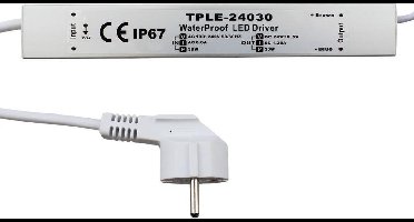Waterdichte adapter voor led strips 30 Watt - 24V / 1.25Av - Wit