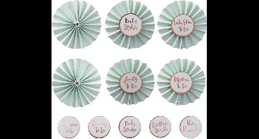 Badges - Hello World - Mint & Rose goud (6 stuks)