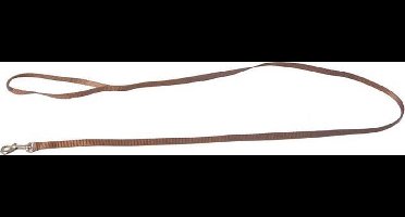 Hondenriem looplijn Nylon lijn enkel 10 mm x 130 cm, Bruin