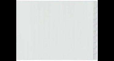 Kangaro tabbladen - A3 extra breed - 10-delig met venster - PP 120 micron - grijs - 4-gaats - G3D10F-B