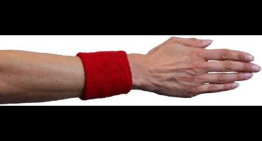 Witbaard Polsbandjes 7 Cm Katoen Rood One-size 2 Stuks
