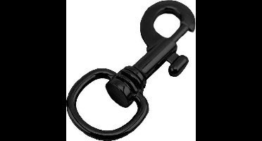 Musketon haak - Premium - 78mm - draaibaar - Zwart